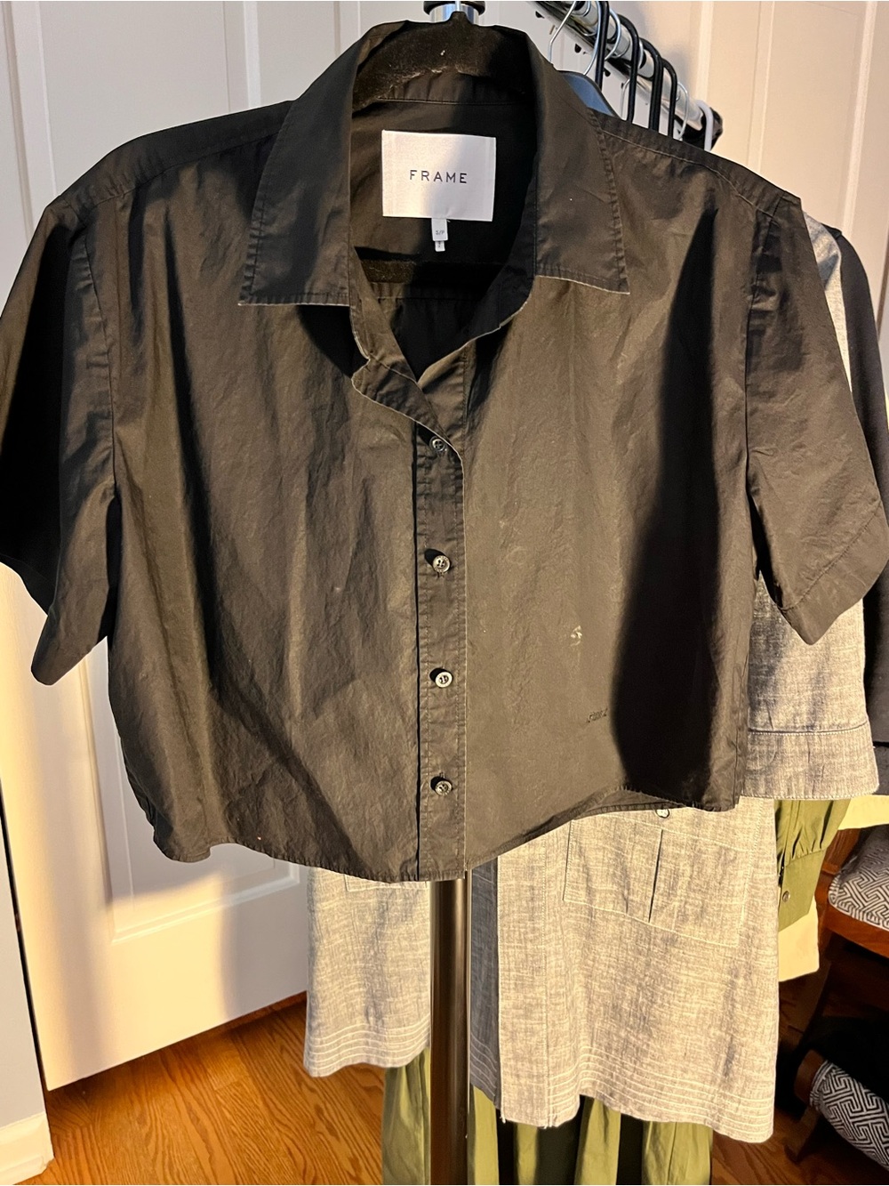 FRAME Black  Crop Shirt - FRAME